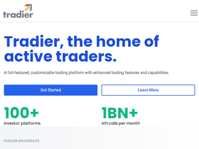 'tradier.com' screenshot