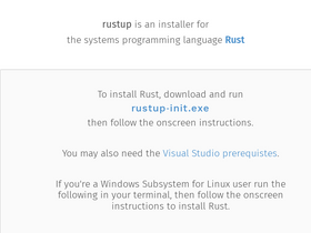 'rustup.rs' screenshot