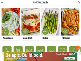 'easylowcarb.com' screenshot