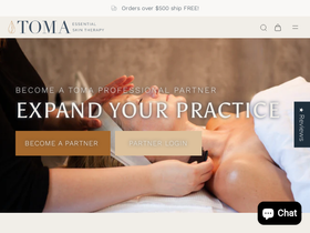 TOMA Essential Skin Therapy | Professional website screenshot