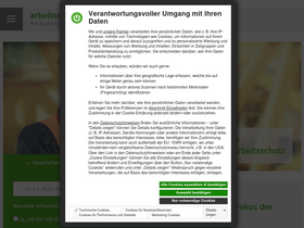 'arbeitssicherheit.de' screenshot