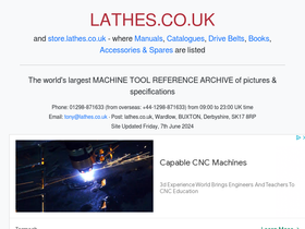 'lathes.co.uk' screenshot