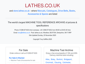 'lathes.co.uk' screenshot
