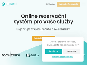 'reservanto.cz' screenshot