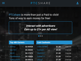 'ptcshare.com' screenshot