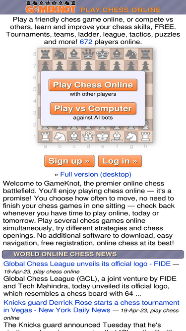 Internet chess server Chess Online, Free Playchess GameKnot, chess