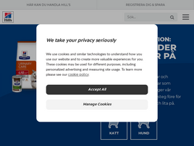 'hillspet.se' screenshot