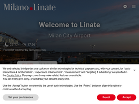 'milanolinate-airport.com' screenshot