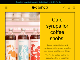 cameocafesyrups.com homepage screenshot