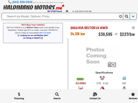 'haldimandmotors.com' screenshot