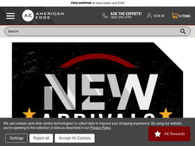 'americanedgeknives.com' screenshot