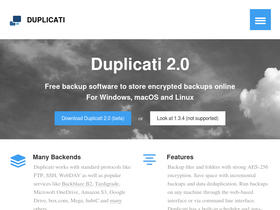 'duplicati.com' screenshot
