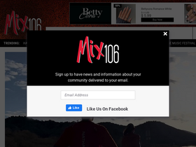 'mix106radio.com' screenshot