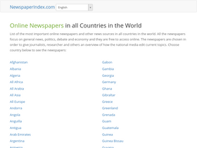 'newspaperindex.com' screenshot