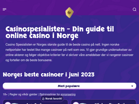 'casinospesialisten.net' screenshot