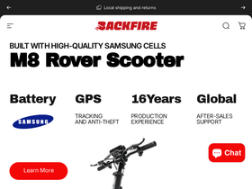 Backfirescooter homepage screenshot