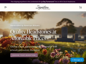 Signature Headstones homepage screenshot