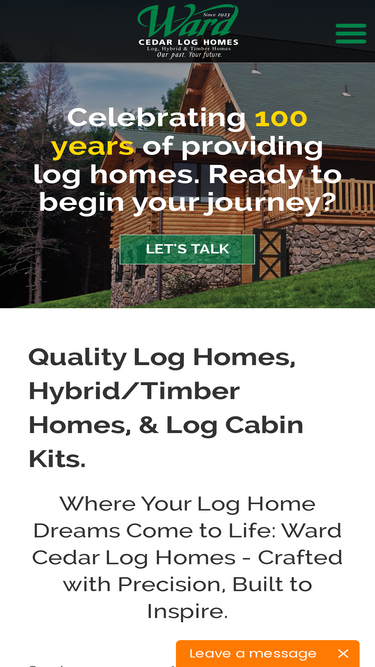 wardcedarloghomes.com