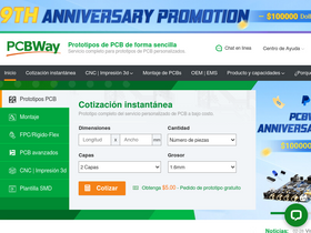 'pcbway.es' screenshot