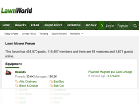'lawnmowerforum.com' screenshot