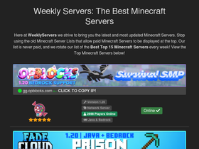 'weeklyservers.com' screenshot