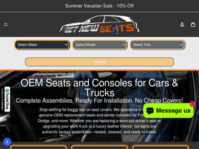 Getnewseats homepage screenshot
