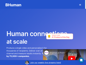 'bhuman.ai' screenshot