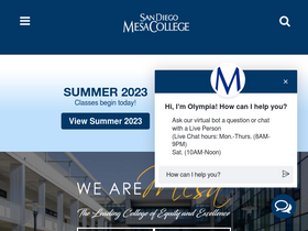 'sdmesa.edu' screenshot