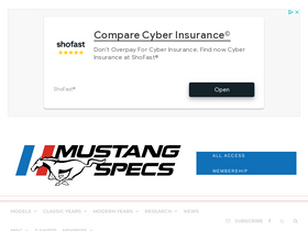 'mustangspecs.com' screenshot