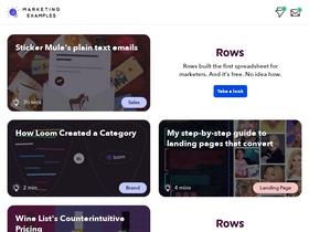 'marketingexamples.com' screenshot