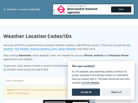 'weather.codes' screenshot