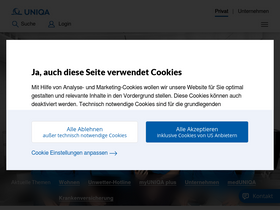 'uniqa.at' screenshot
