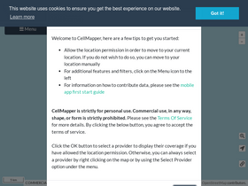 'cellmapper.net' screenshot