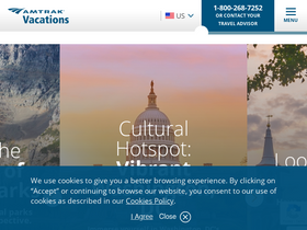 'amtrakvacations.com' screenshot