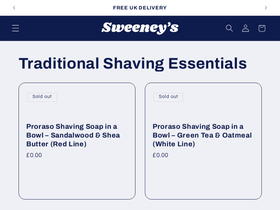 Sweeneys homepage screenshot