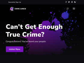 'crimejunkiepodcast.com' screenshot