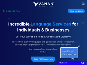 'vananservices.com' screenshot