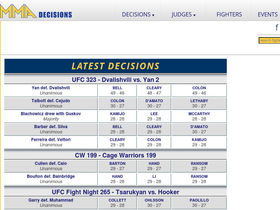 'mmadecisions.com' screenshot