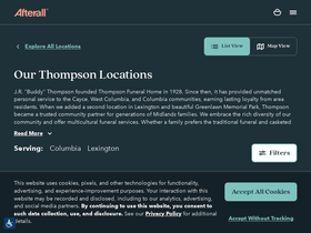 'thompsonsfuneral.com' screenshot