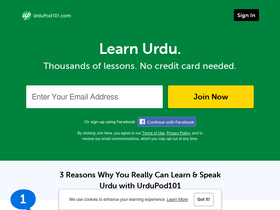 'urdupod101.com' screenshot