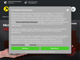 'malerversand.de' screenshot