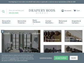 'draperyrodsdirect.com' screenshot