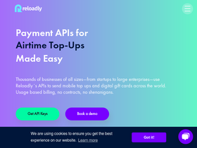 'reloadly.com' screenshot