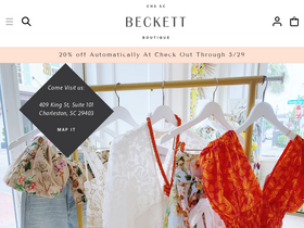 beckettboutique.com homepage screenshot