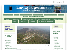 'nagalanduniversity.ac.in' screenshot