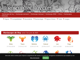 'horoscopodehoy.com' screenshot