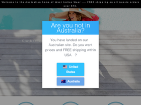 westindieswear.com.au homepage screenshot