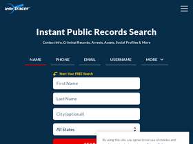 'infotracer.com' screenshot