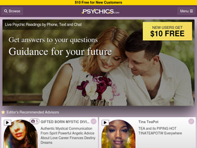'psychics.com' screenshot