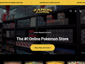 Zardocards homepage screenshot